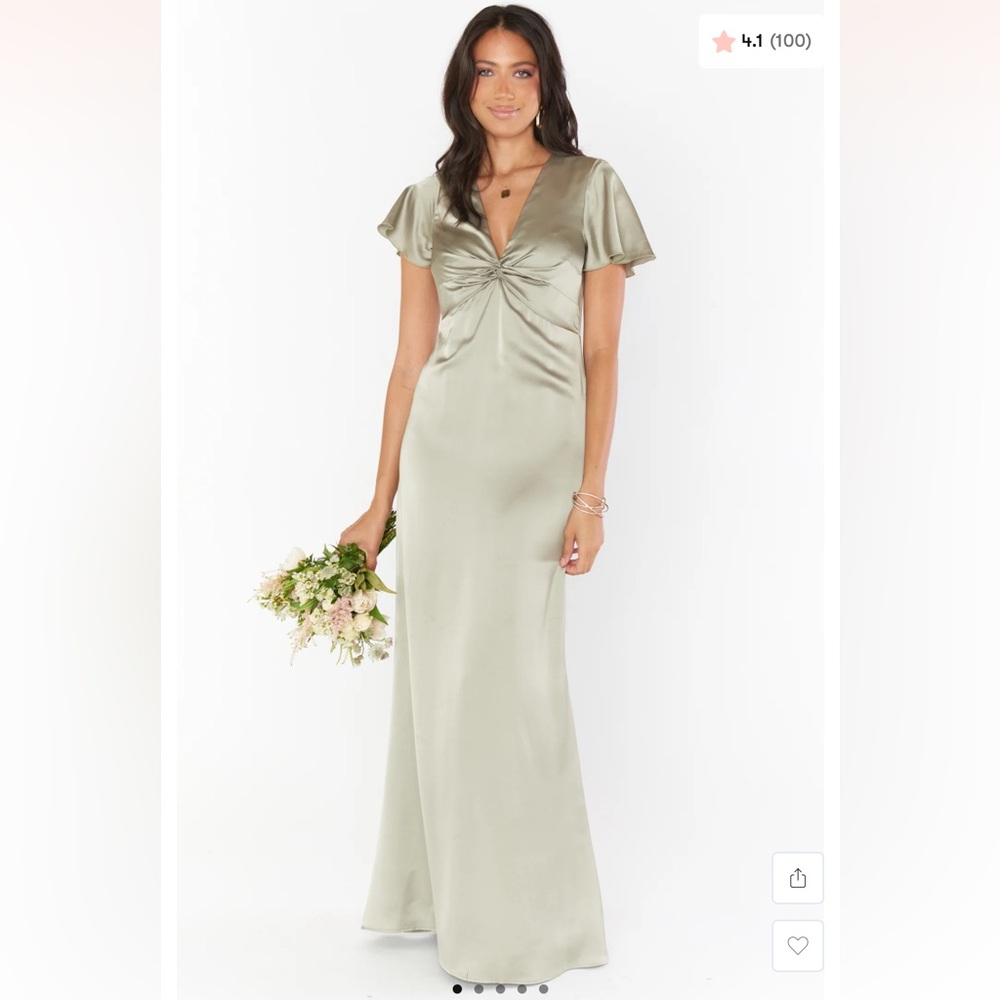 Show Me Your MuMu Green V-Neck Flutter Sleeve Gown